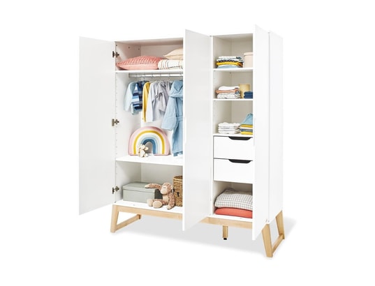 PINOLINO - Armoire enfant Grande armoire 'bridge' blanc bois