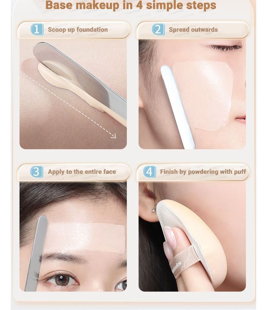 Lactacia - Foundation spatel / make-up palet / set van roestvrij staal