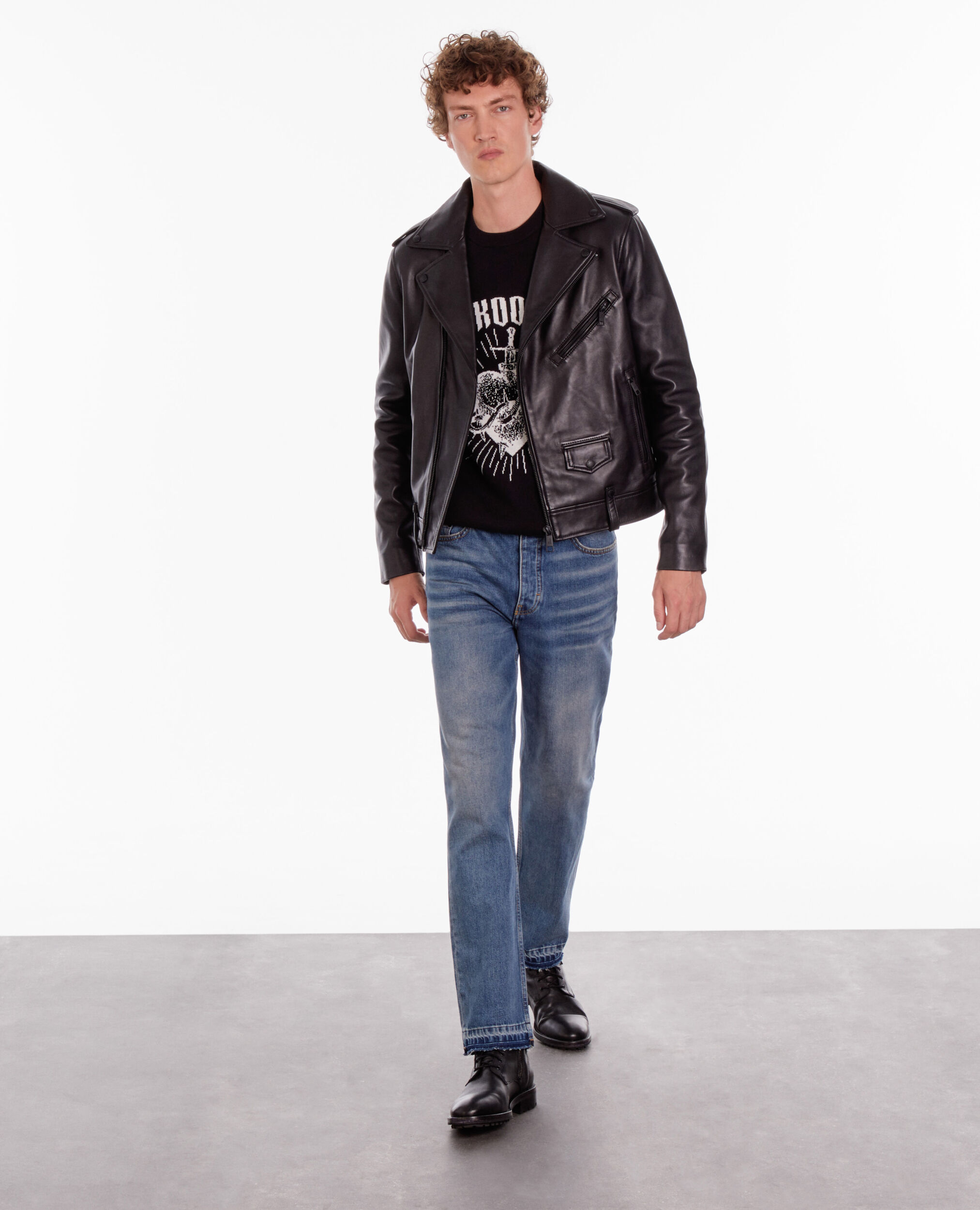 Blouson perfecto en cuir noir