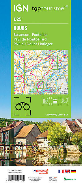 IGN - DOUBS D25 TOP TOURISME 100 IGN