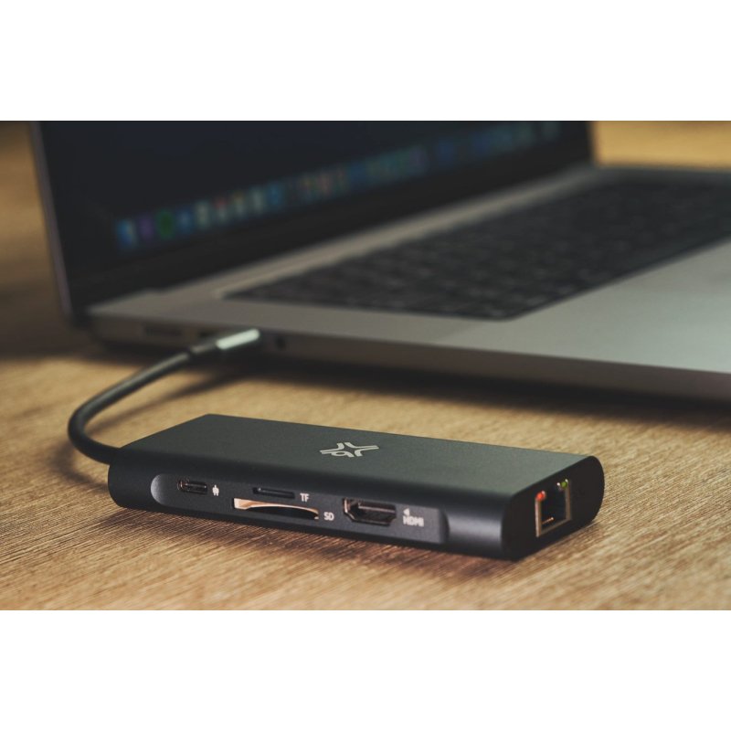 XtremeMac XWH-HUB8-13 hub & concentrateur USB Type-C 40000 Mbit/s Gris