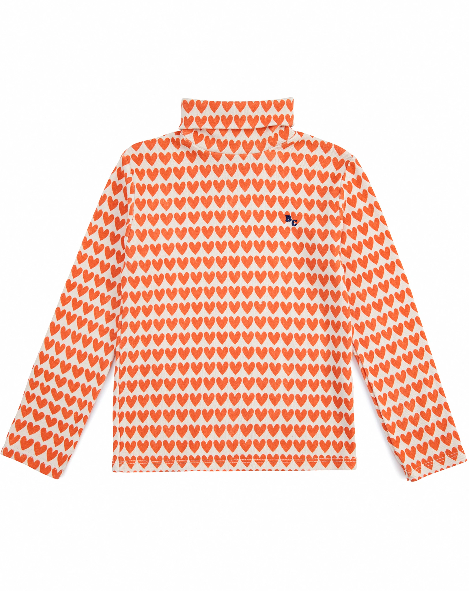 Rollkragenshirt HEARTS AOP TURTLE NECK in beige