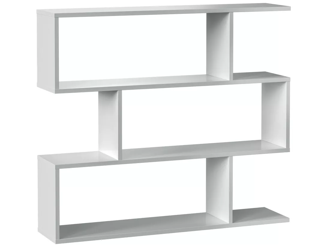Étagère Bibliothèque Bolonia Couleur Blanche 6 emplacements, pour Salle à Manger ou Bureau
