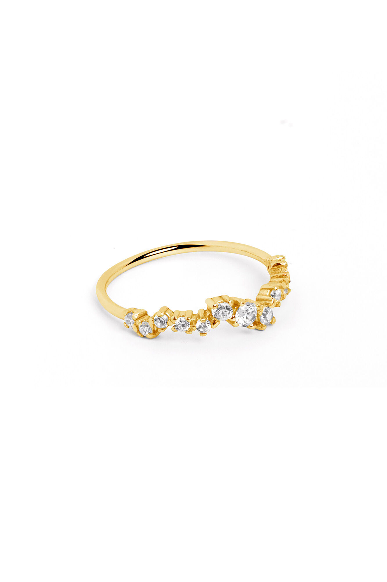 Anel Estrela Prateado Banhado a Ouro