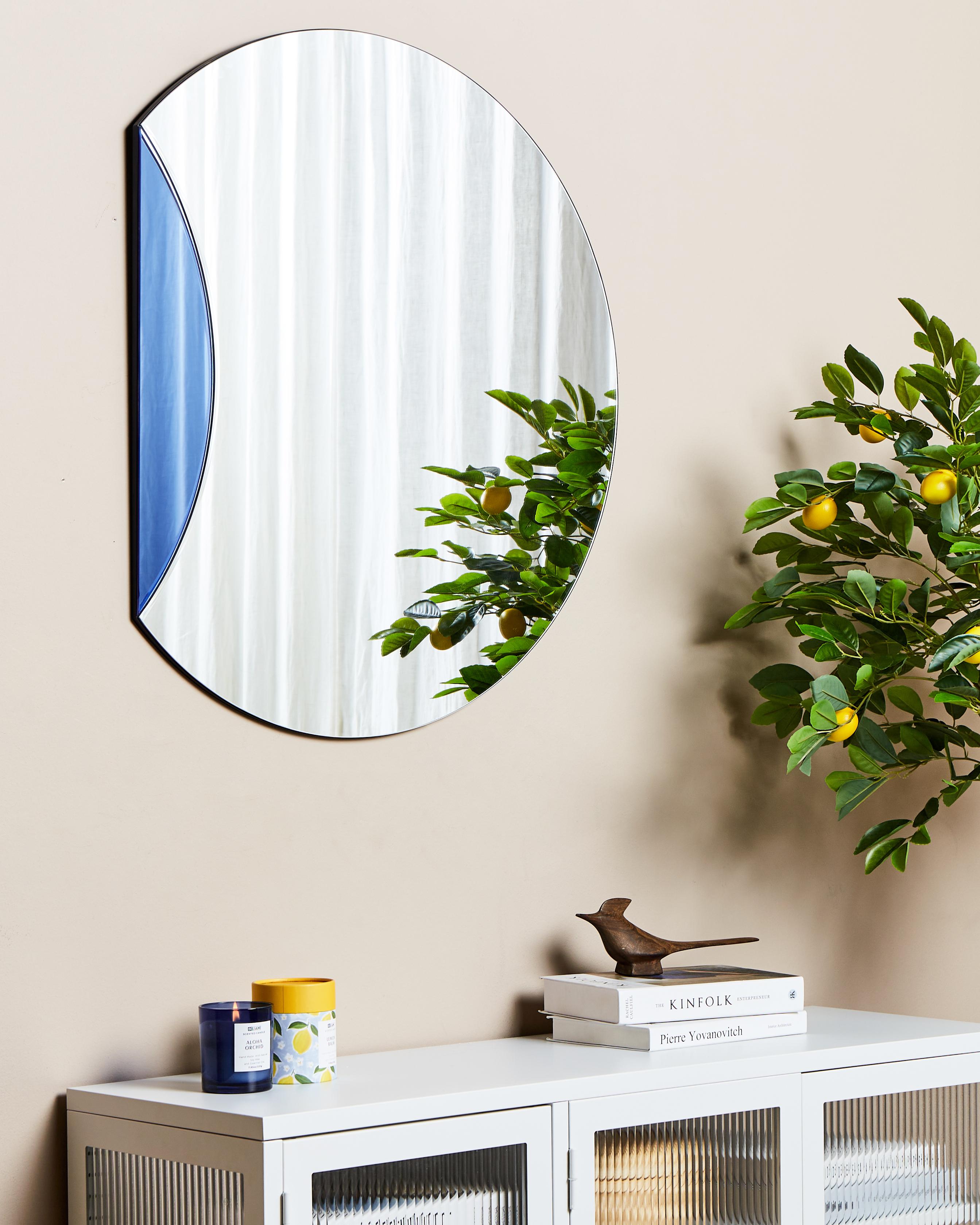 Wandspiegel CAMBRAI 80 cm 70 cm Blauw