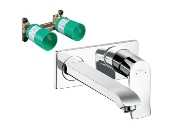 Mitigeur lavabo mural HANSGROHE Metris + corps encastré Economie d'eau