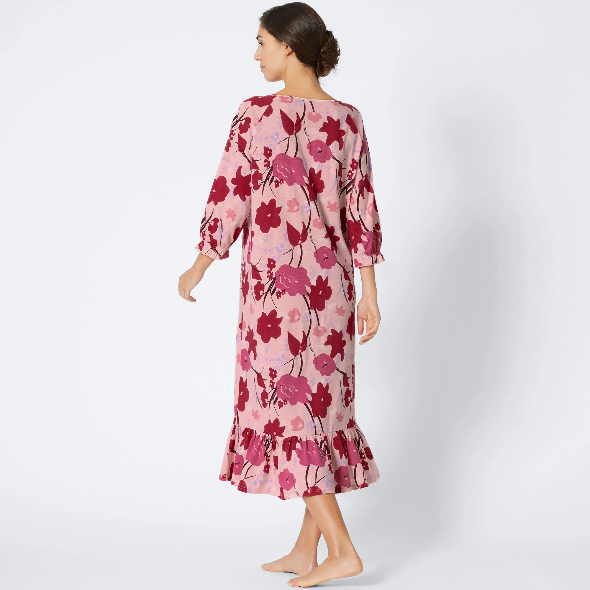 Damen-Nachthemd mit Blumenmuster