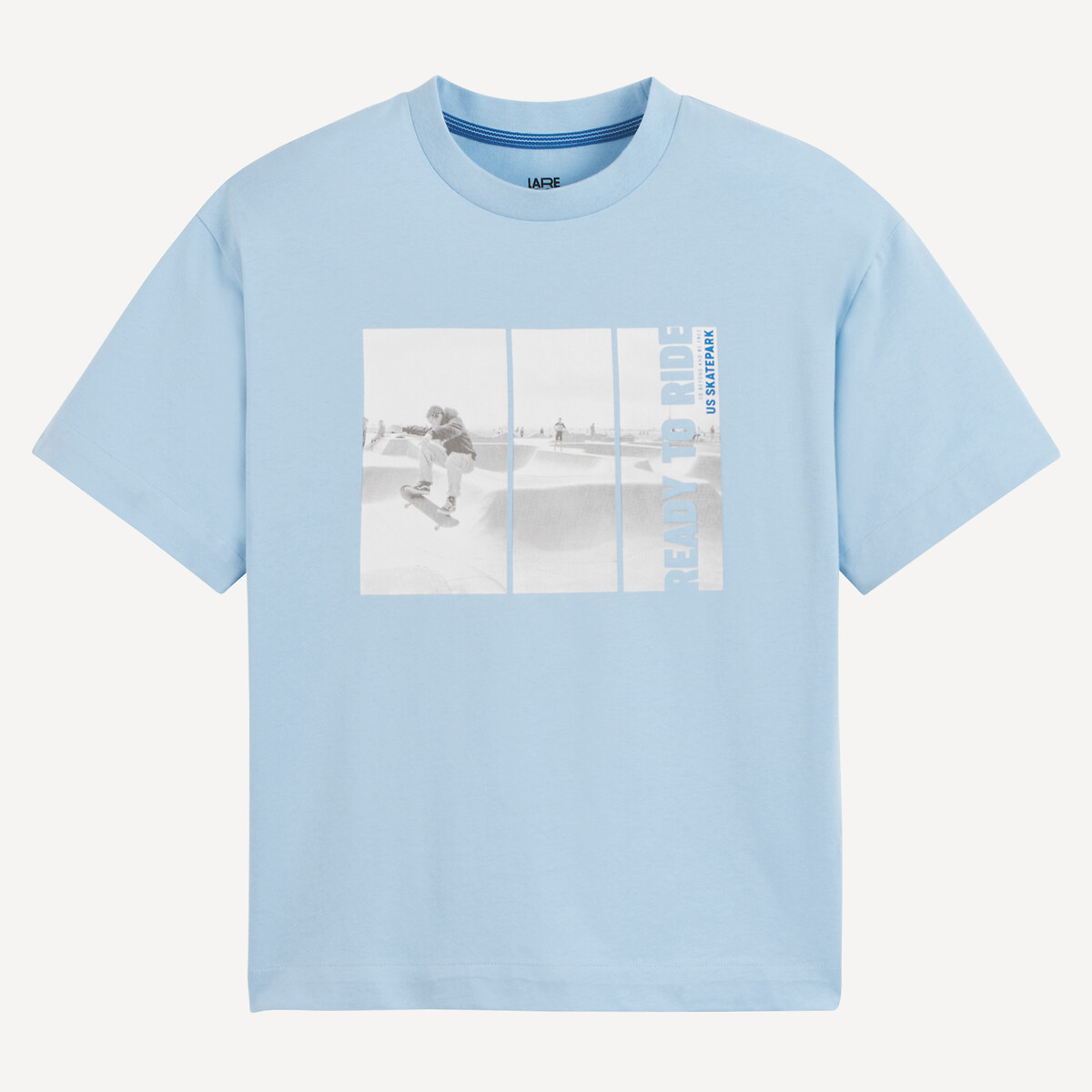 COLEÇÃO LA REDOUTE<br>Camiseta oversized com gola redonda e estampa de skate