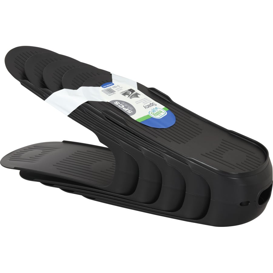 Schuhschrank Berry Metall schwarz geflext 51 x 169 x 15 cm