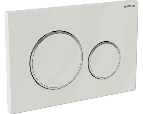 GEBERIT Sigma 20 bedieningsplaat, witte glanzende plaat / witte glanzende knop / matte sierringen 115.882.11.1