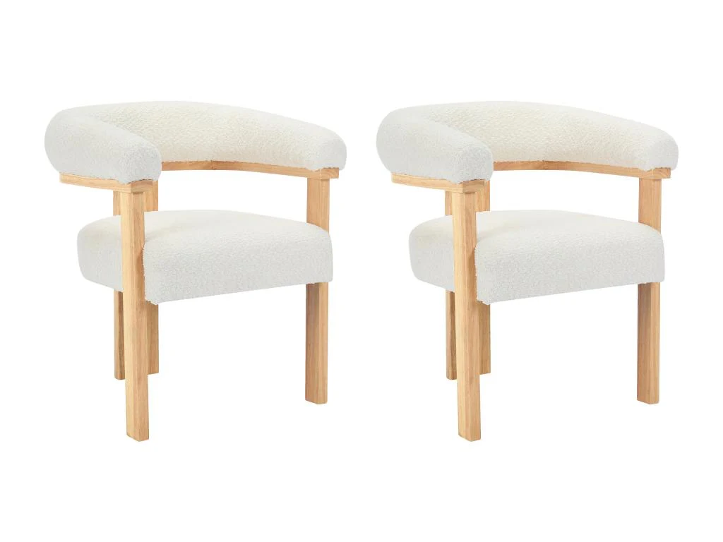 Lot Chaises Avec - Blanc/Naturel clair