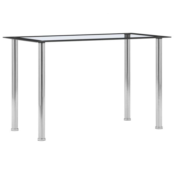 Mesa de Jantar 120x60x75cm Vidro Temperado Preto e Transparente - 281851