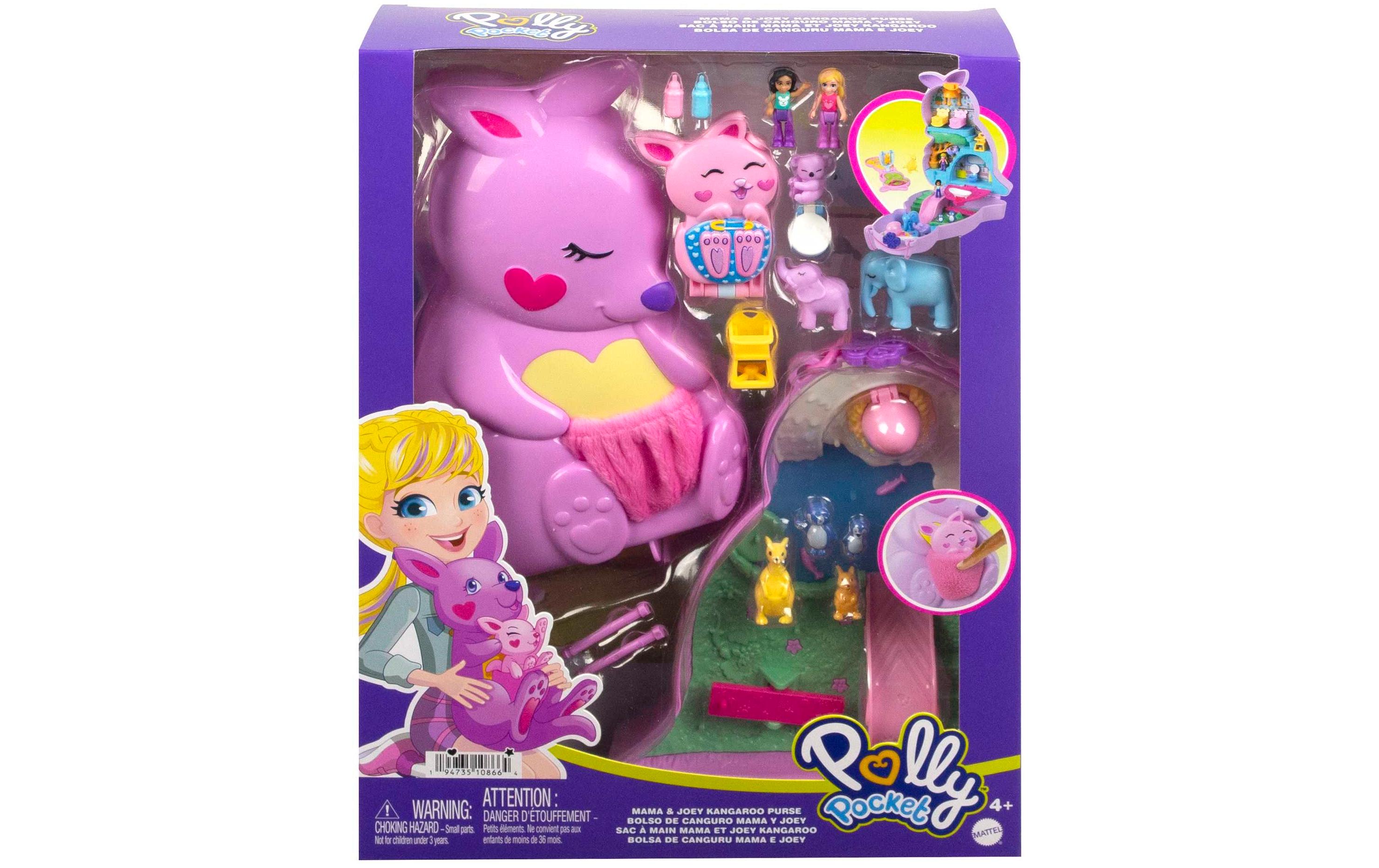 Spielset Polly Pocket Mama und Joey Känguru Schatulle2-in-1-Taschen-Spielset
