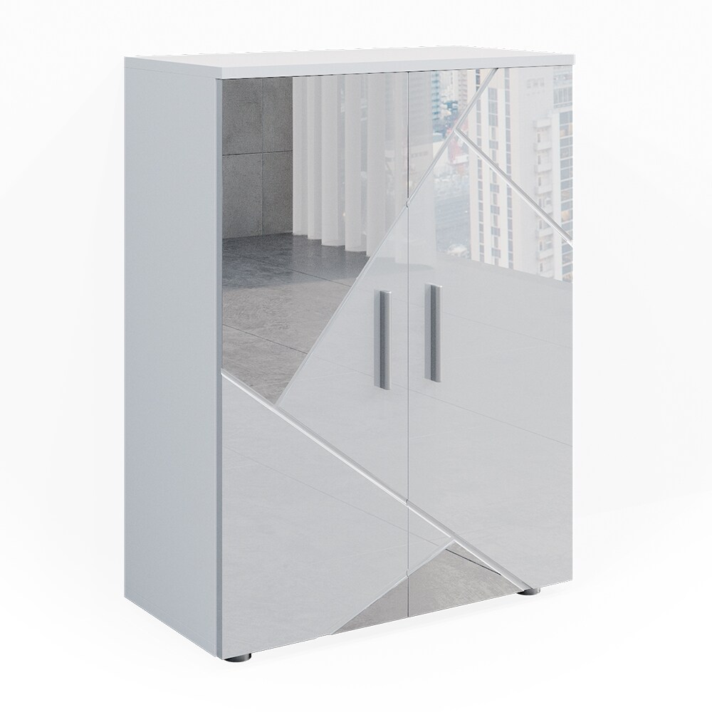 Vicco Spiegelbadschrank Kommode Badezimmermöbel Irma Weiß Hochglanz modern 60x81 cm Badezimmer Schrank Badmöbel Schranktür Schrankfach Ablage Aufbewahrung Dekospiegel