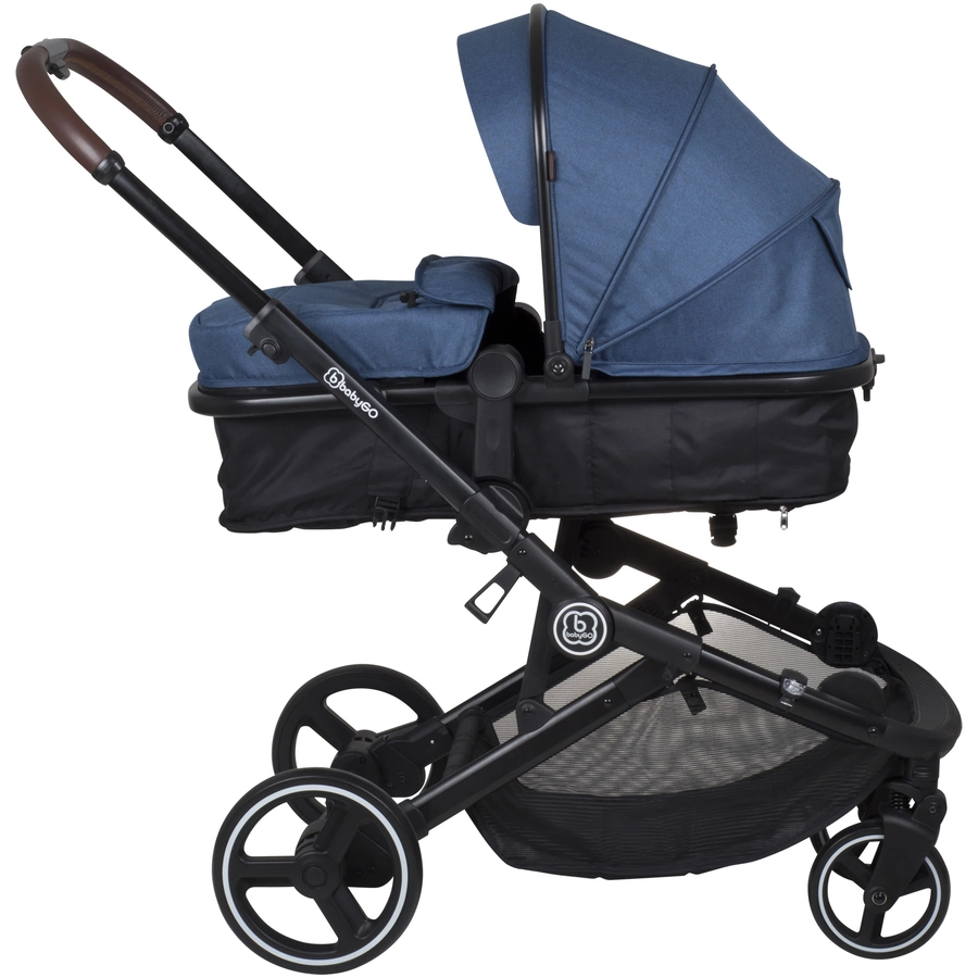 babyGO Geschwisterwagen Twinner Blue