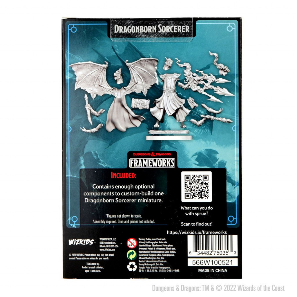 D&D Frameworks Unpainted Miniatures - Dragonborn Sorcerer Female