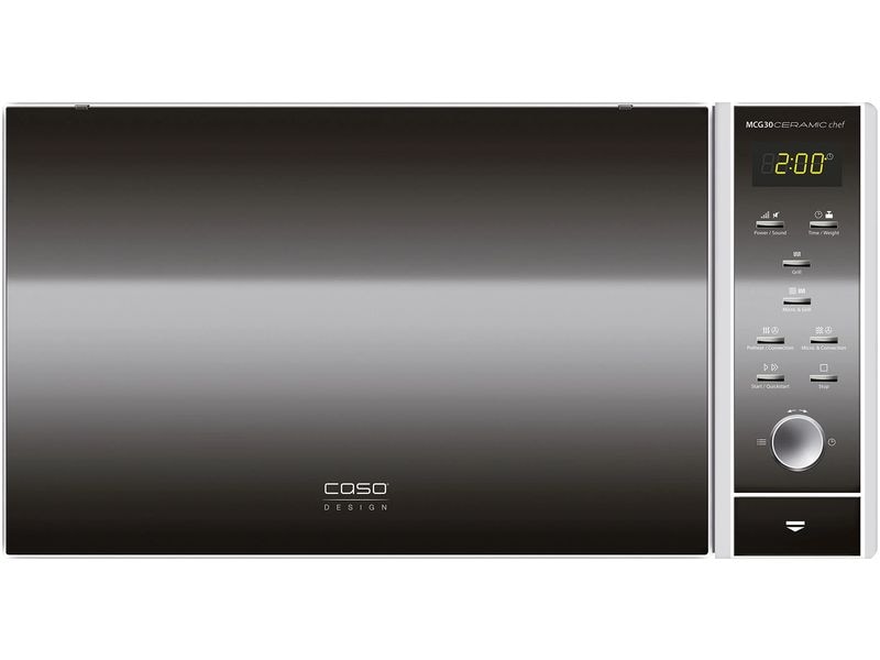 Caso Mikrowelle MCG30 Ceramic Chef Schwarz Design-Mikrowelle mit Heissluft und Grill