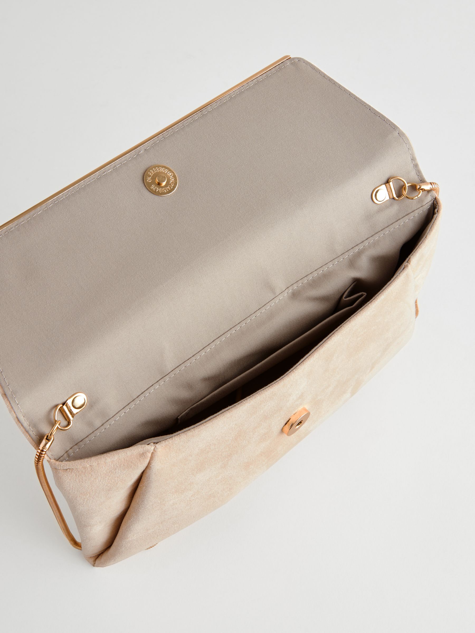 Licht beige - Clutch met afneembare ketting