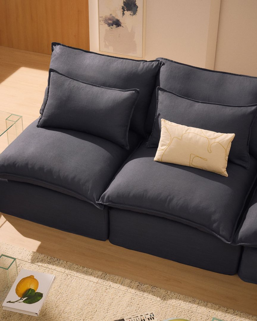 Kave Home   Anarela 3-Zitsbank + Hocker