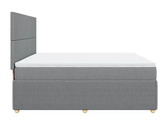 Sommier à lattes de lit avec matelas Gris clair 180x200cm Tissu