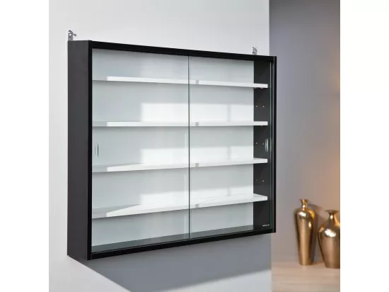 COLLECT - Vitrine Murale 5 Compartiments Noire et Blanche