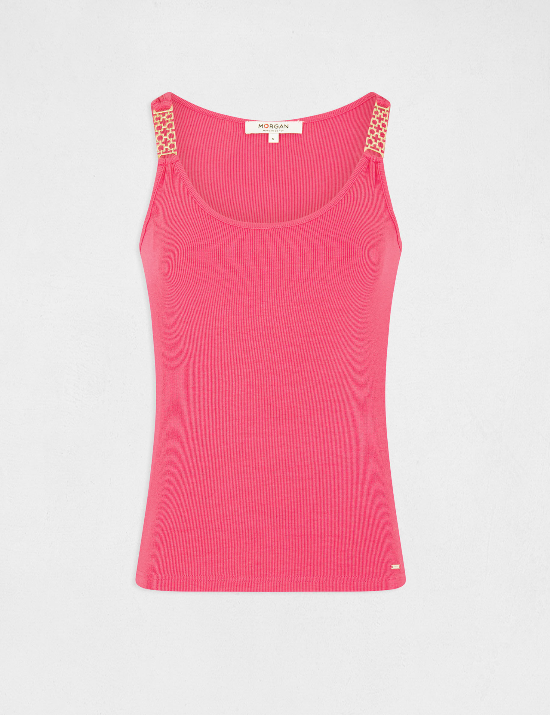 Débardeur avec bretelles à ornements rose femme - rose