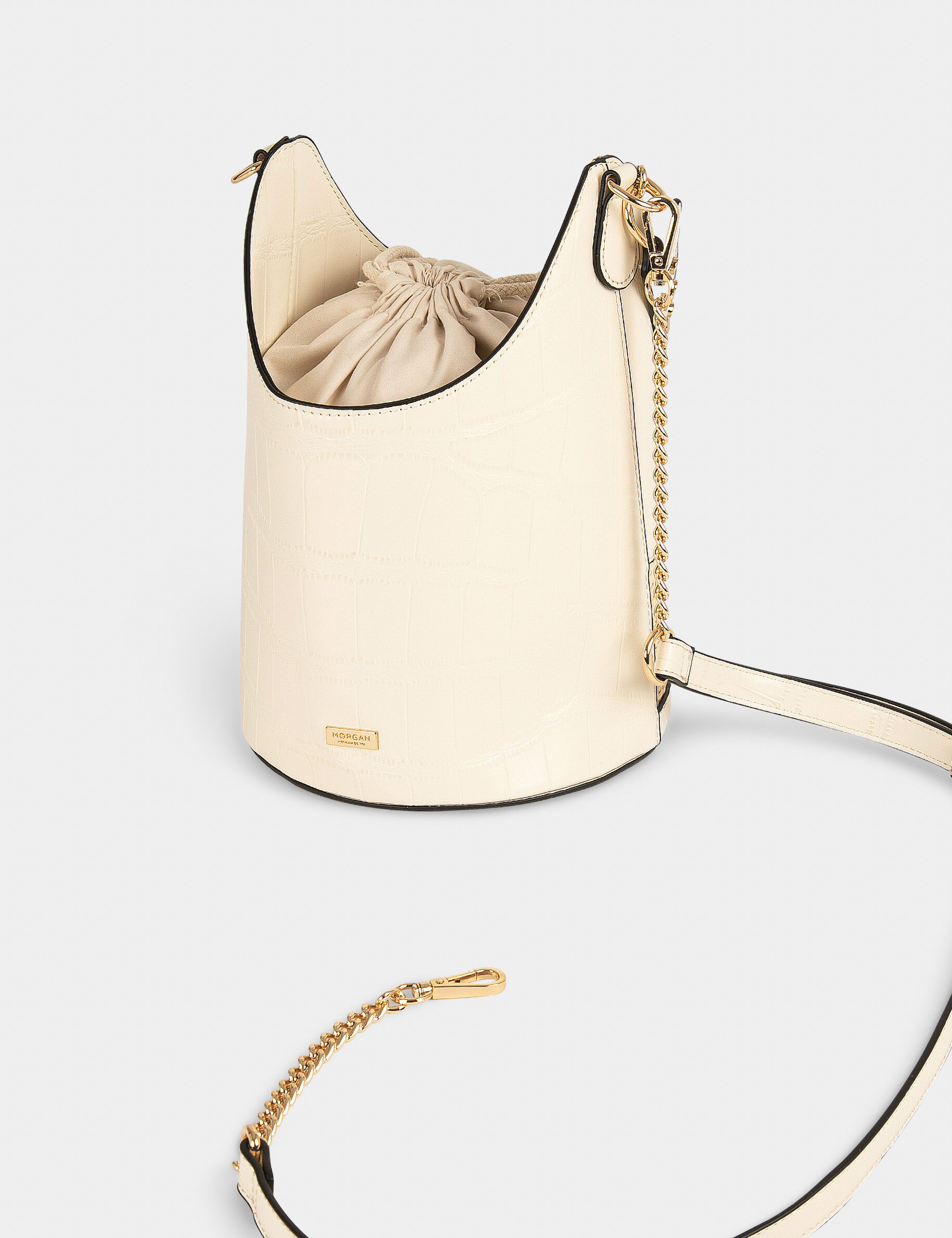 Sac seau avec détail effet tressé ivoire femme - ivoire