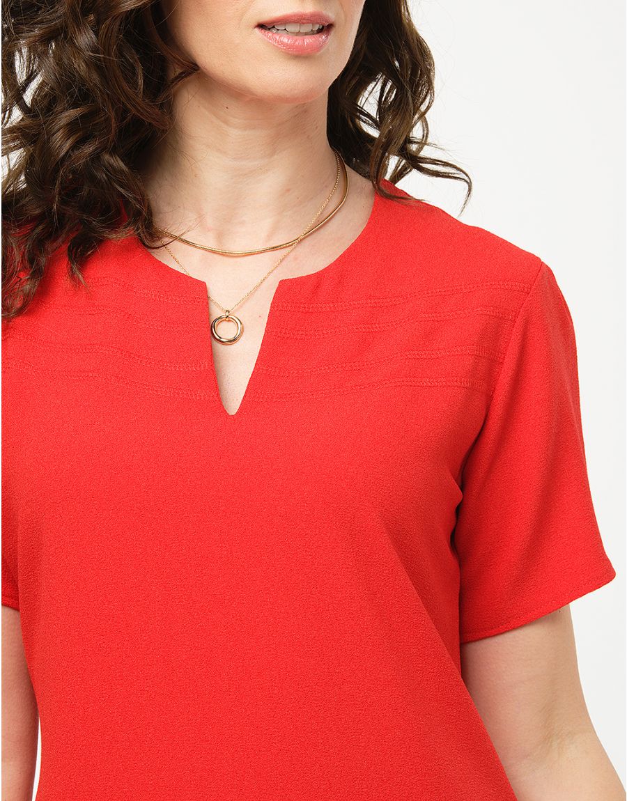 Robe chic crêpe rouge