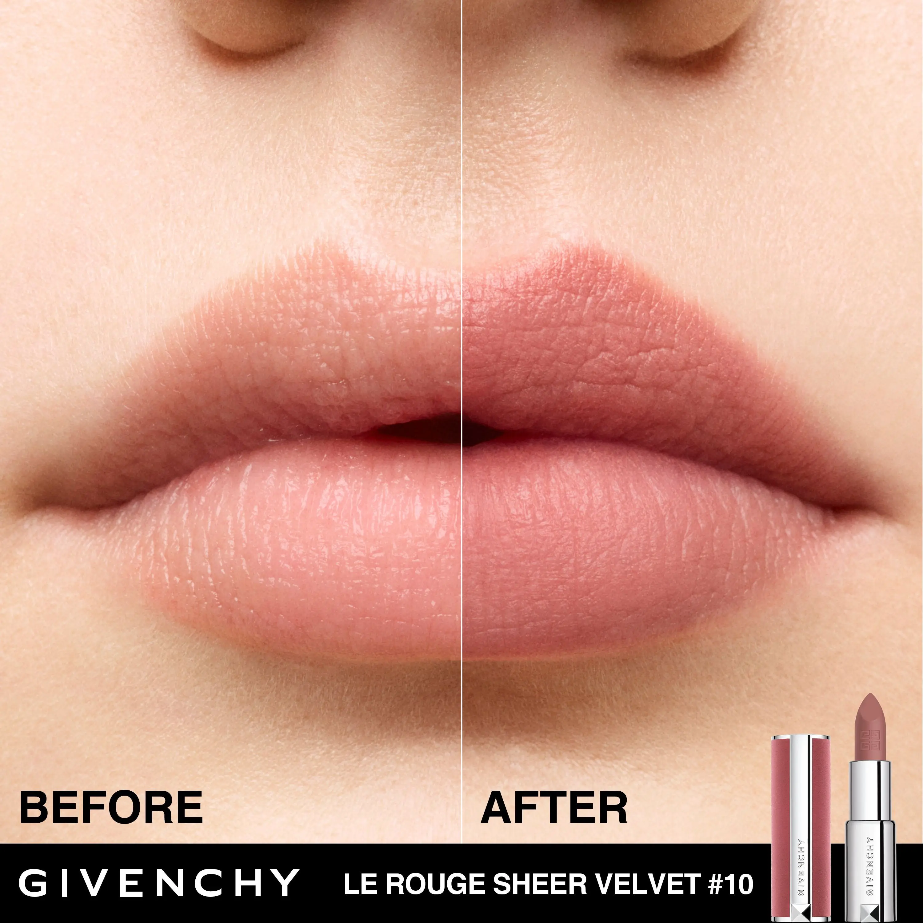 Givenchy - Le Rouge Sheer Velvet Rouge à Lèvres Mat Effet floutant Rechargeable- Rouge à lèvres