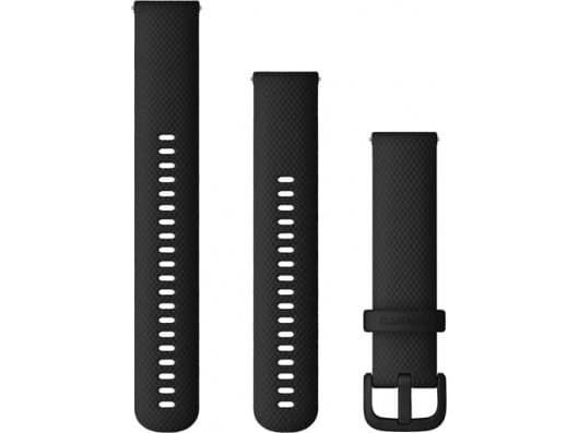 Garmin - Bånd for smart armbåndsur - 125 - 218 mm - svart - for Forerunner 245, 55; Venu Sq, Sq Music Edition; vívoactive 3; vívomove 3, Luxe, Style