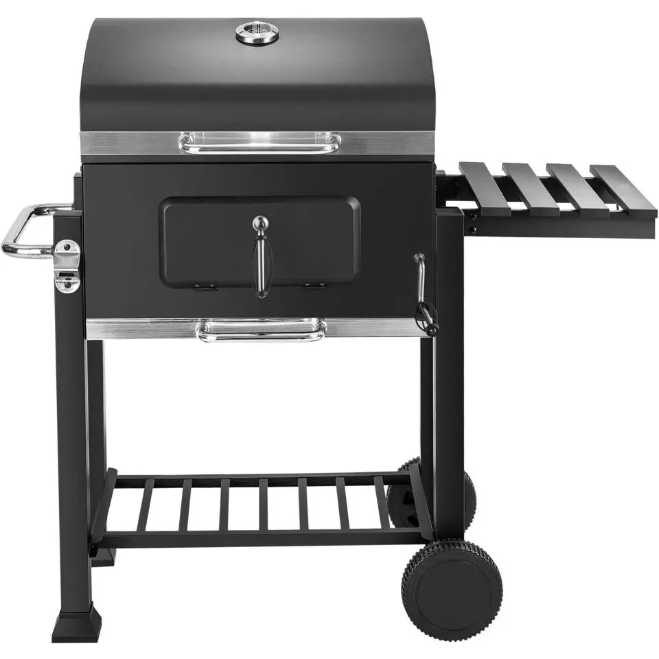 tectake Houtskoolbarbecue in hoogte verstelbaar, Zwart