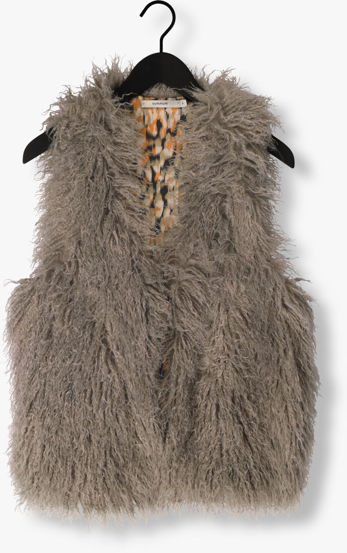 SUMMUM bruine summum gilet gilet faux fur