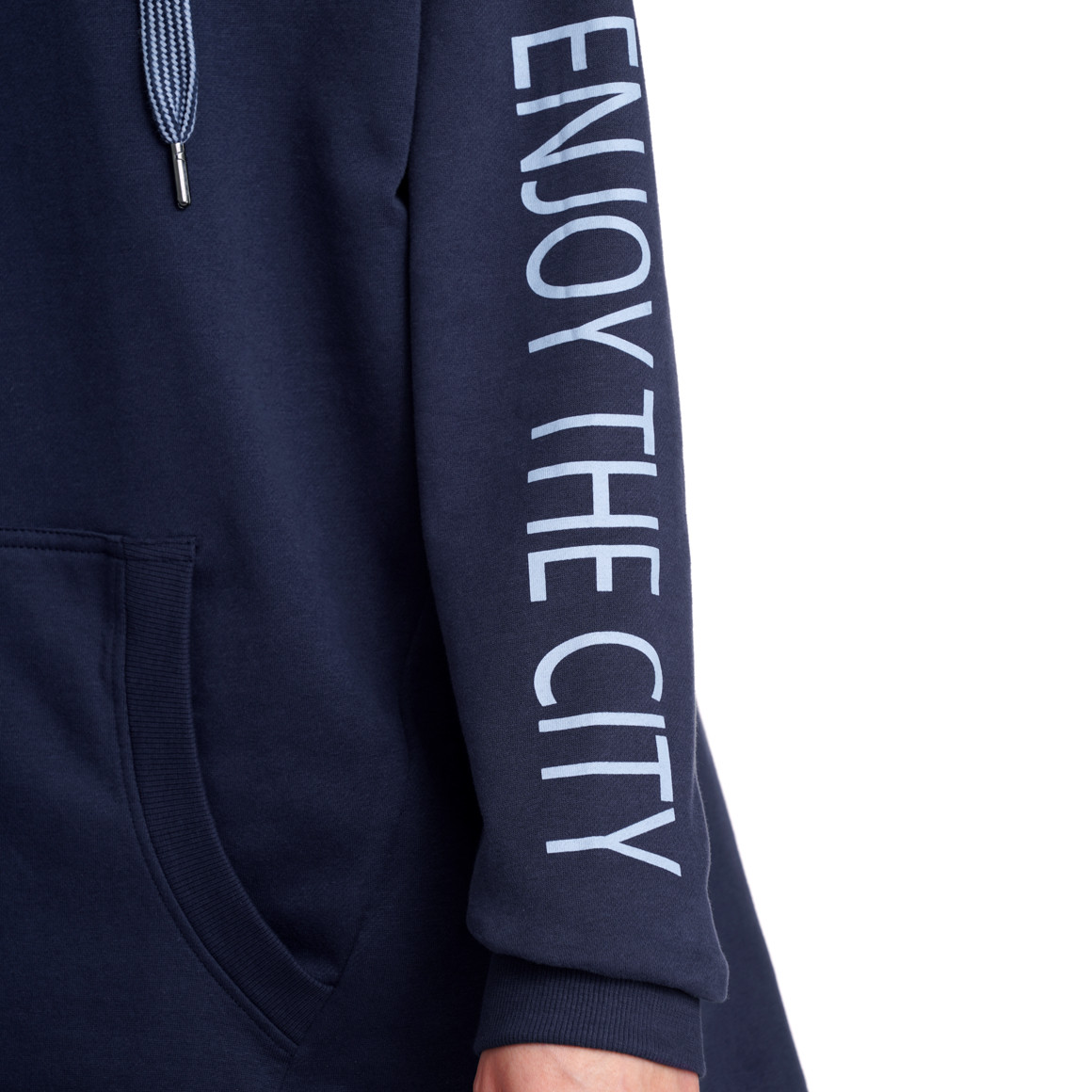 Gina Damen Hoodie mit Message-Print dunkelblau