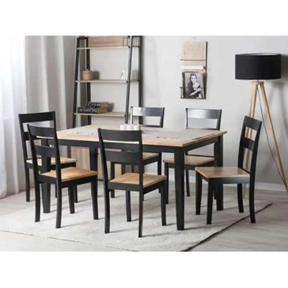 GEORGIA - Eettafel - Zwart - 90 x 150 cm - Rubberhout