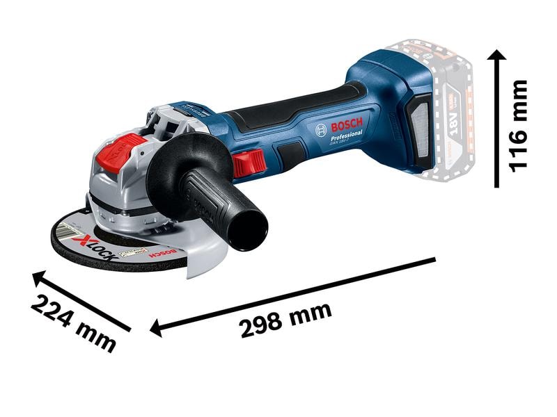 Bosch Professional Winkelschleifer GWX 18V-7 125 mm (C) X-L Akku-Winkelschleifer mit X-LOCK GWX 18 V-7, Solo, Karton