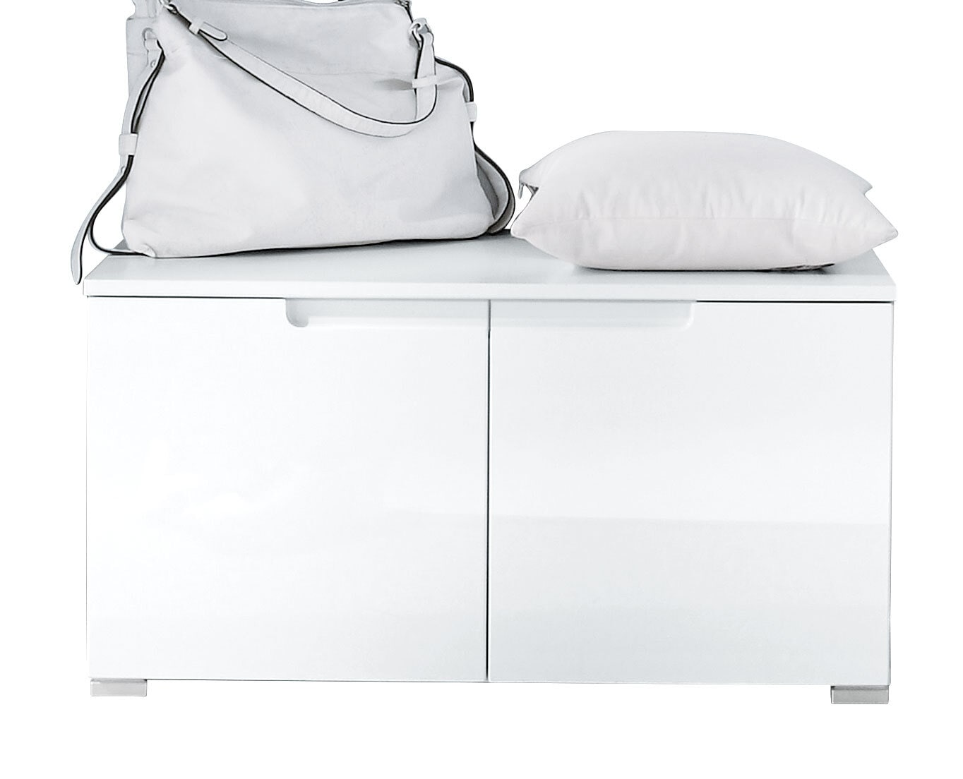 Garderobenbank Spice Hochglanz Weiß ca. 80 x 43 x 40 cm