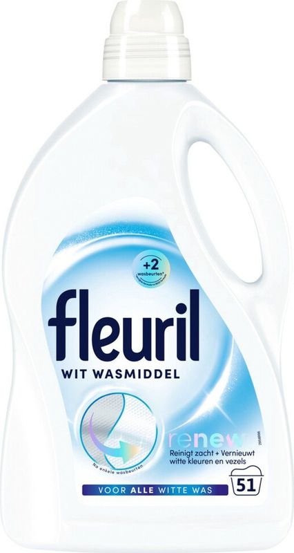 Fleuril - Vloeibaar Wasmiddel Renew - Witte Was - 2,55 Liter - 4x 51 Wasbeurten