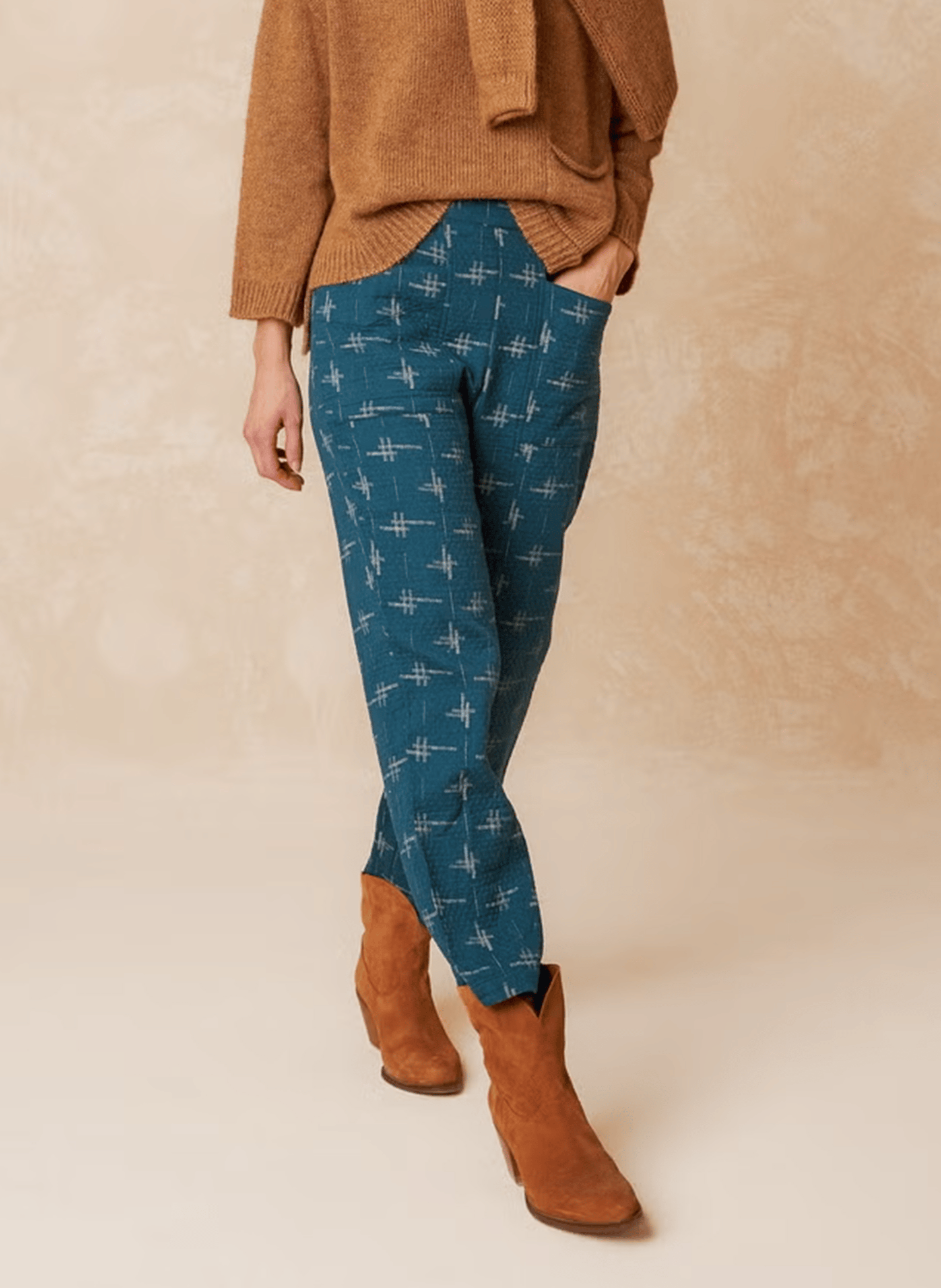 Pantalon droit en coton bio | Bleu