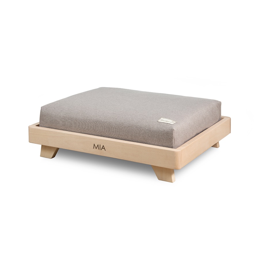 Cama de madeira personalizada para cães Micupets Big Koda