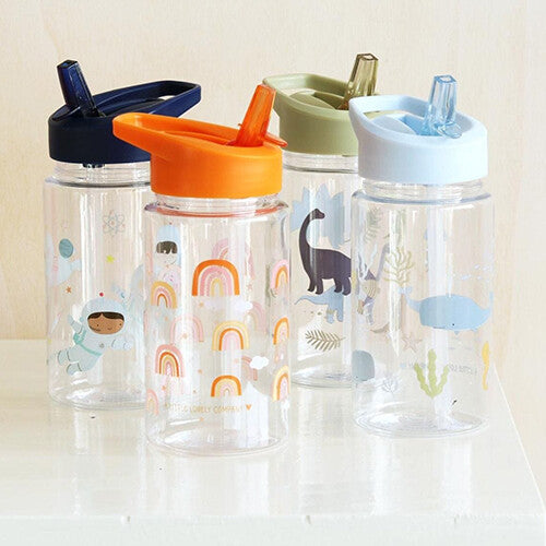A little lovely company drinkfles met rietje - regenbogen - 450ml