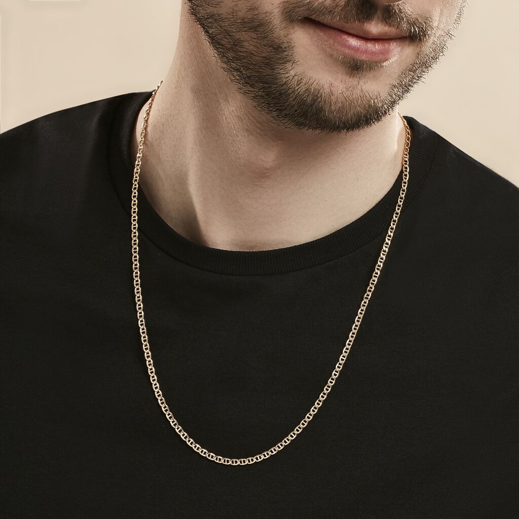 Collier Capucin Maille Marine Or Jaune