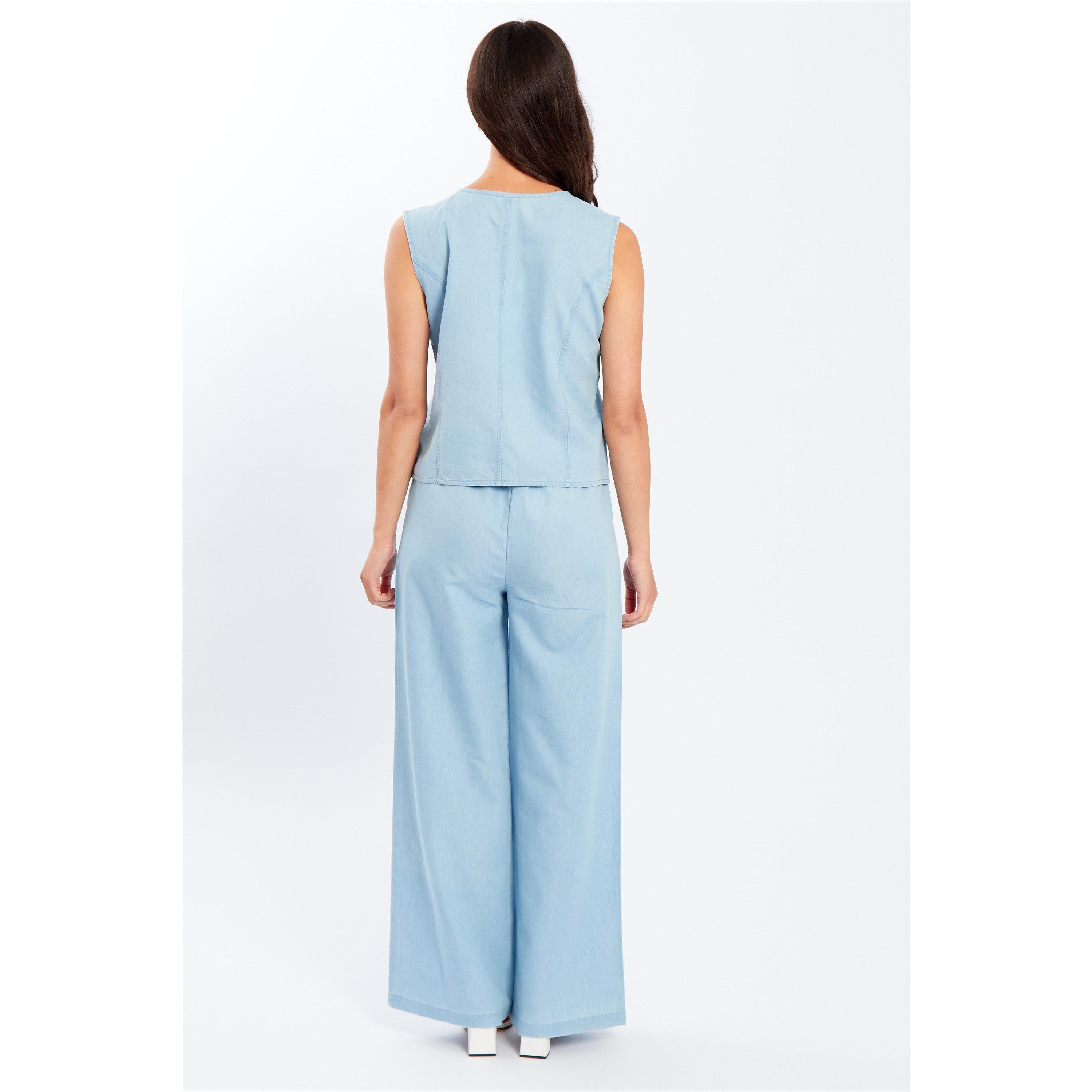 Be You Chambray Chambray Wide leg Trousers