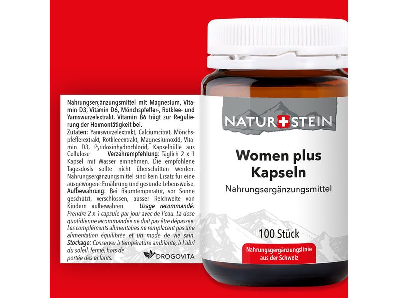 Naturstein Women plus Kapseln 100 Stück Nahrungsergänzungsmittel für die Frau