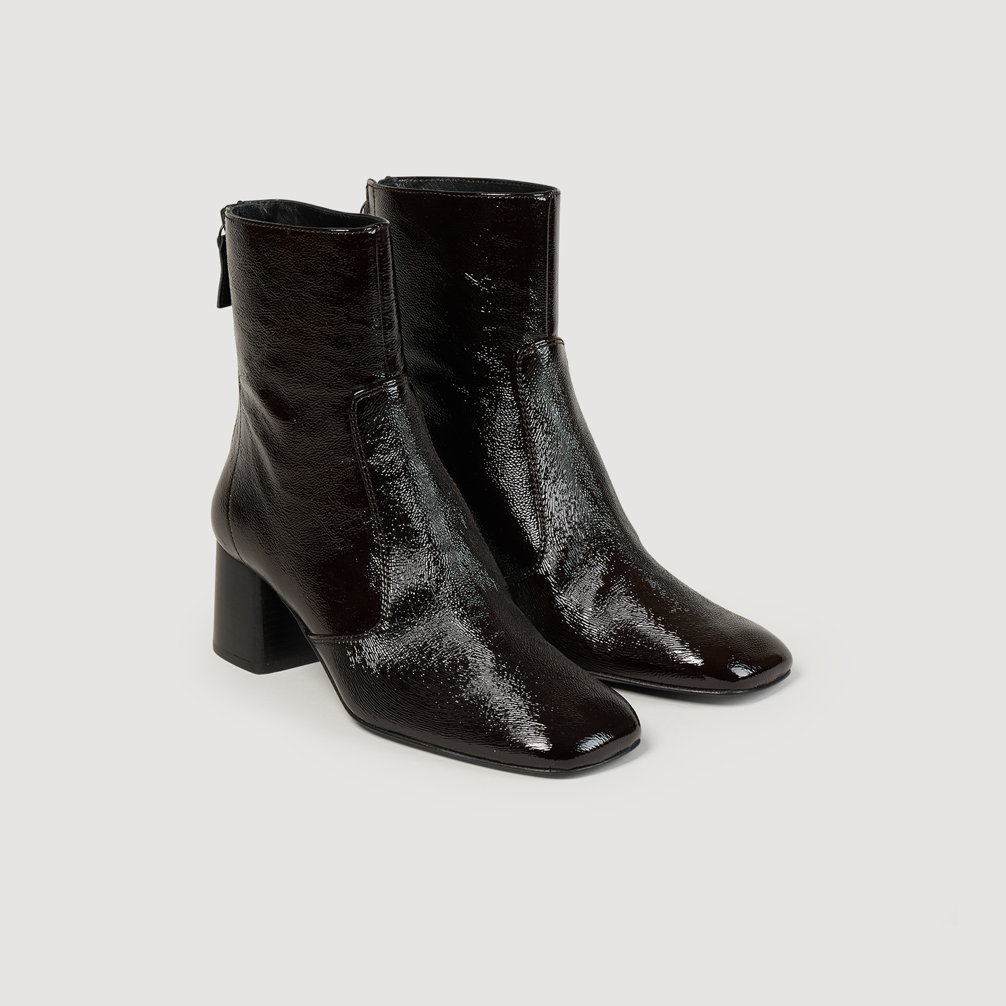 Bottines en cuir craquele
