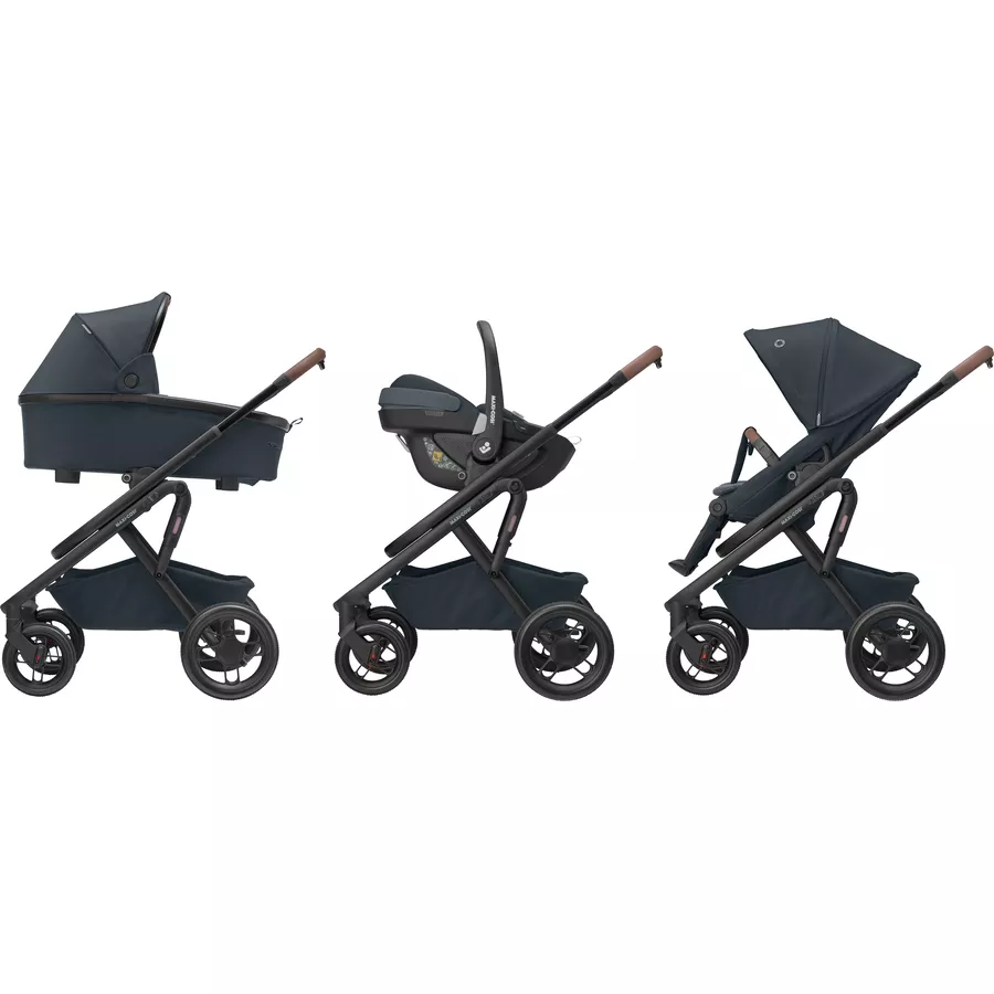 MAXI COSI Kombikinderwagen Lila XP Plus 3 in 1 Set Essential Graphite mit Babyschale Pebble 360 Essential Black