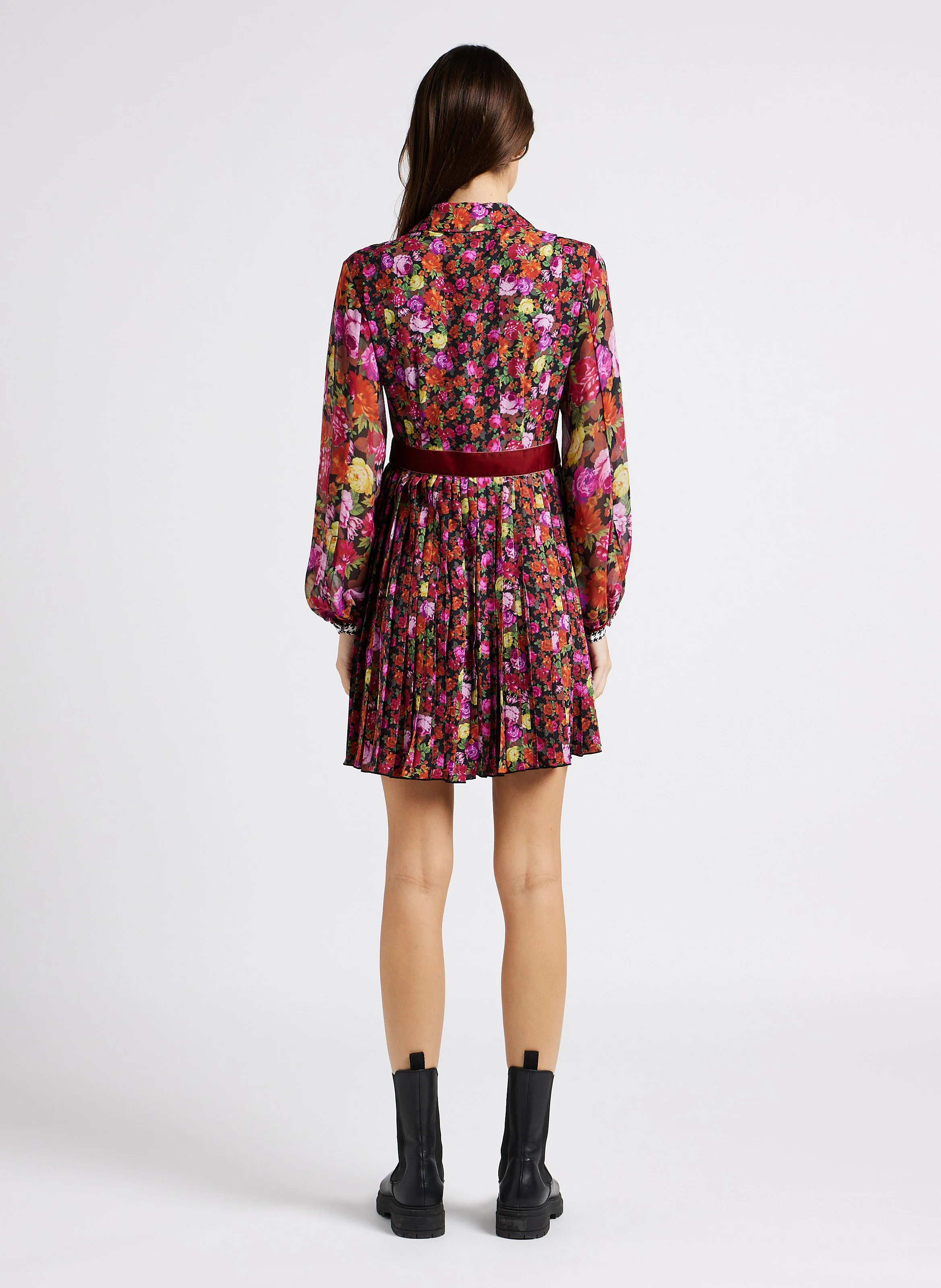 VENETO - Robe chemise droite à col classique | Multicolore