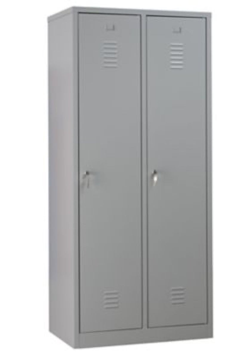 PROREGAL Garderobekast Camel 2 compartimenten HxBxD 180 x 80 x 50 cm Cilinderslot Grijs
