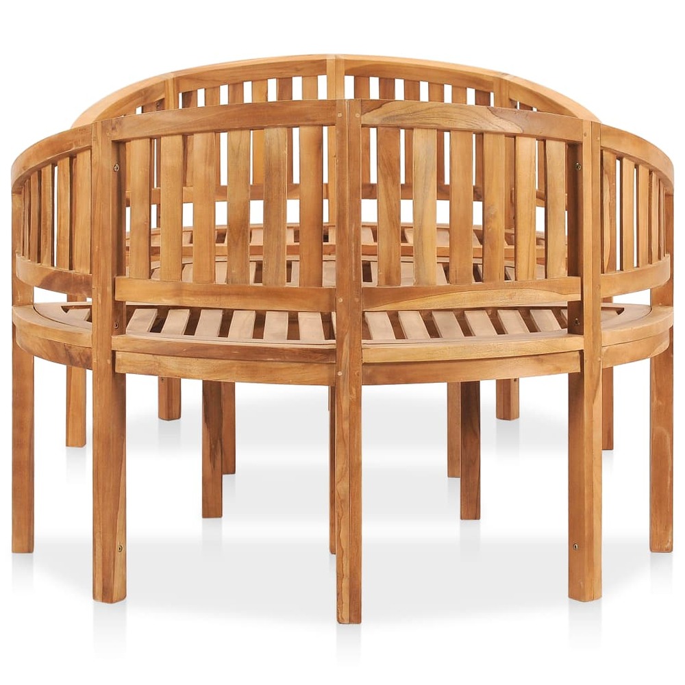 Salon de jardin meuble d'extérieur ensemble de mobilier 3 pièces en forme de banane bois de teck solide