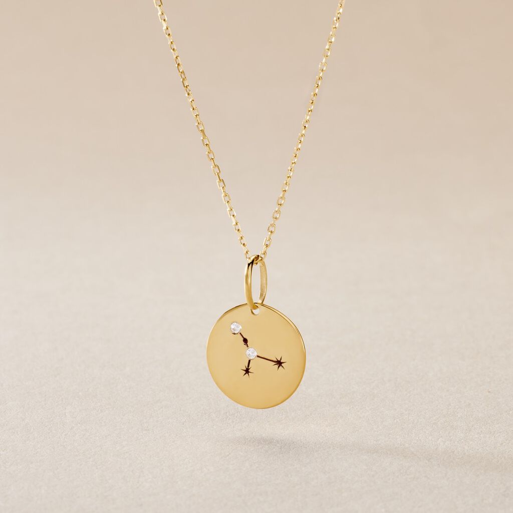 Pendentif Or Jaune Astraea Oxyde De Zirconium