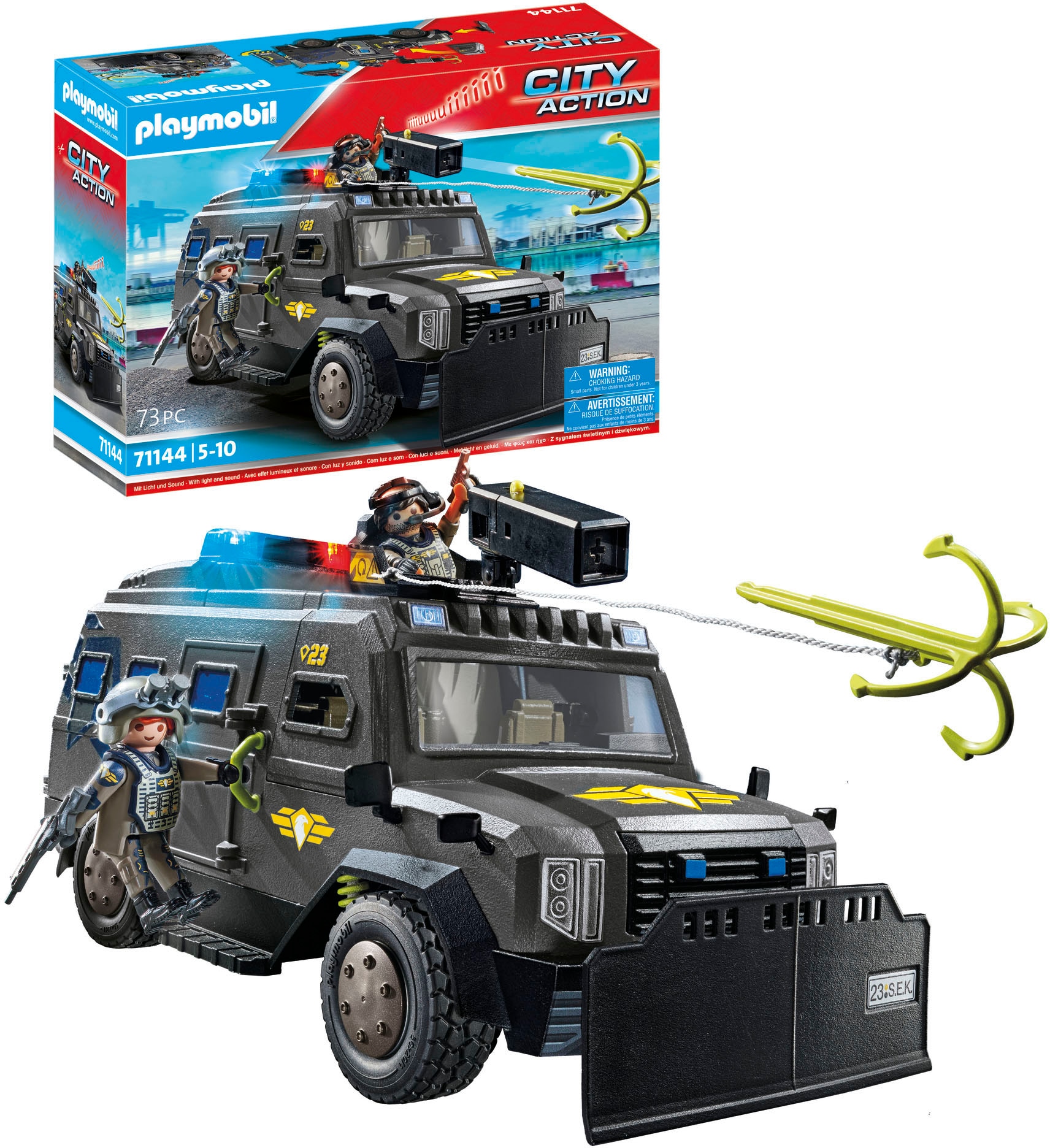 Playmobil® Konstruktions-Spielset »SWAT-Geländefahrzeug (71144),  My Action Heroes« Made in Europe; mit Licht und Sound